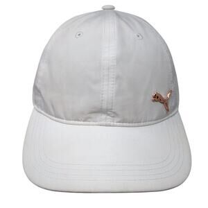 PUMA Slideback Baseball Cap White One Size Adjustable 6 Panel Polyester